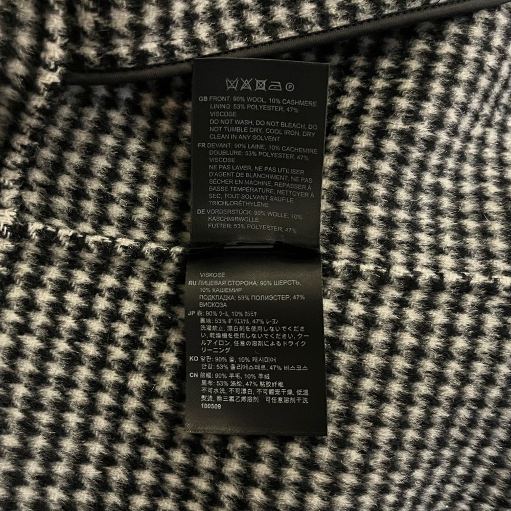 LAST CHANCE TODAY Toteme Black and White Checkered Annecy Coat | XS - Picture 9 of 11